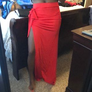 COPY - Red Maxi skirt with slit